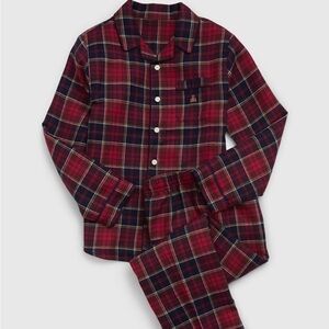 GAP Kids Red and Black Plaid Button Down Set